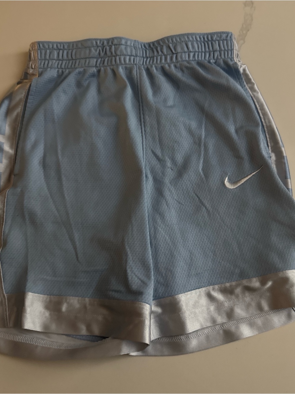 Nike Sky Blue Mesh Shorts with Silver Accents